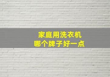 家庭用洗衣机哪个牌子好一点