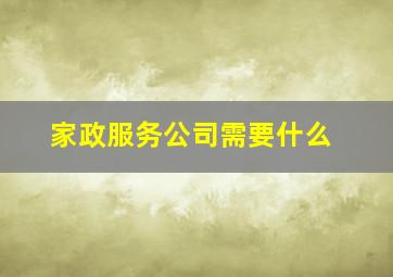 家政服务公司需要什么