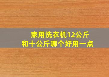 家用洗衣机12公斤和十公斤哪个好用一点