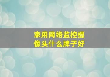 家用网络监控摄像头什么牌子好