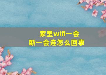 家里wifi一会断一会连怎么回事