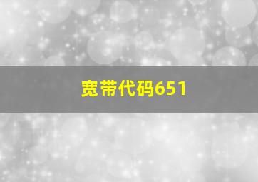 宽带代码651