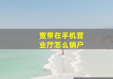 宽带在手机营业厅怎么销户