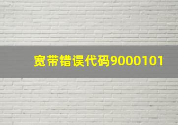 宽带错误代码9000101