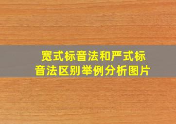 宽式标音法和严式标音法区别举例分析图片