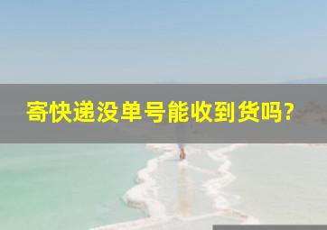 寄快递没单号能收到货吗?