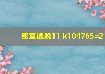 密室逃脱11 k104765=2