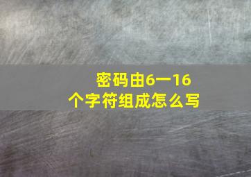 密码由6一16个字符组成怎么写