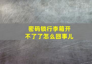 密码锁行李箱开不了了怎么回事儿