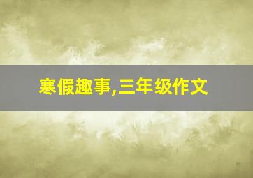 寒假趣事,三年级作文