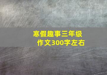 寒假趣事三年级作文300字左右