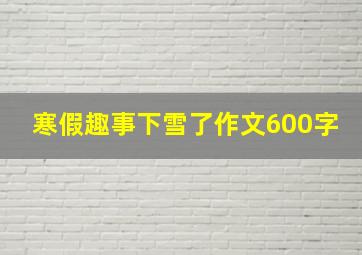 寒假趣事下雪了作文600字