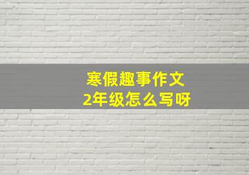 寒假趣事作文2年级怎么写呀