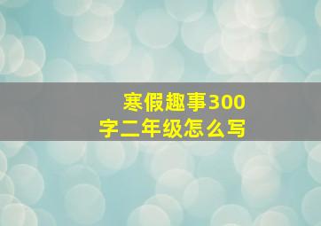 寒假趣事300字二年级怎么写