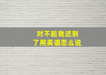 对不起我迟到了用英语怎么说