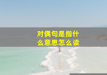 对偶句是指什么意思怎么读