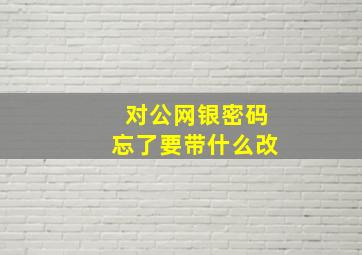 对公网银密码忘了要带什么改