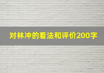 对林冲的看法和评价200字