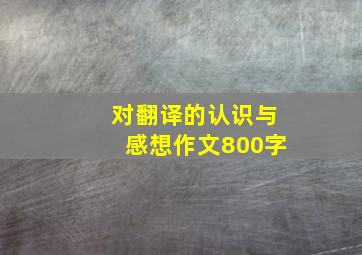 对翻译的认识与感想作文800字