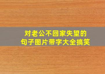 对老公不回家失望的句子图片带字大全搞笑