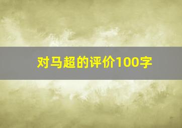 对马超的评价100字