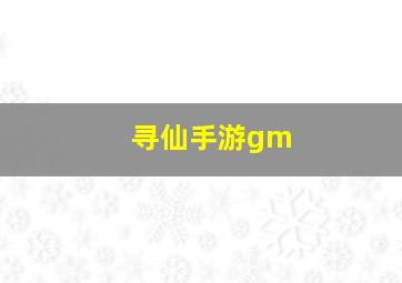 寻仙手游gm