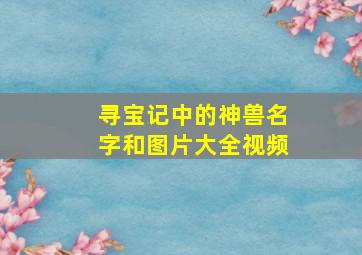 寻宝记中的神兽名字和图片大全视频