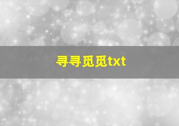 寻寻觅觅txt