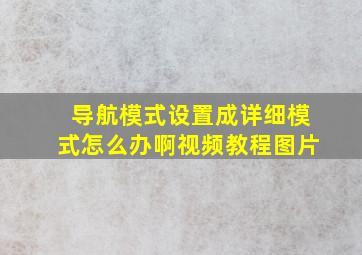 导航模式设置成详细模式怎么办啊视频教程图片