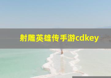 射雕英雄传手游cdkey