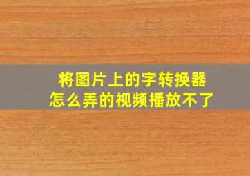 将图片上的字转换器怎么弄的视频播放不了