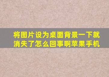 将图片设为桌面背景一下就消失了怎么回事啊苹果手机