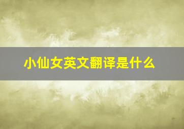 小仙女英文翻译是什么