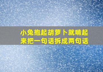 小兔抱起胡萝卜就啃起来把一句话拆成两句话