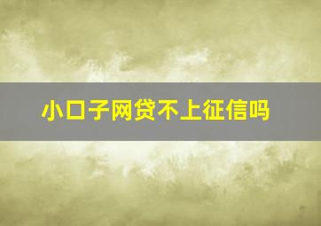 小口子网贷不上征信吗