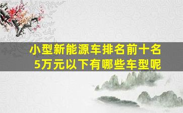 小型新能源车排名前十名5万元以下有哪些车型呢