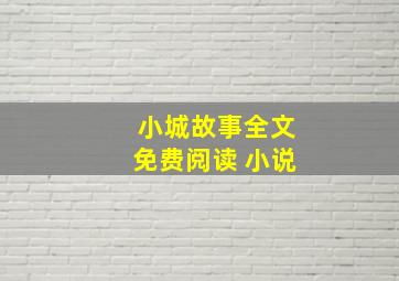 小城故事全文免费阅读 小说