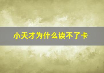 小天才为什么读不了卡