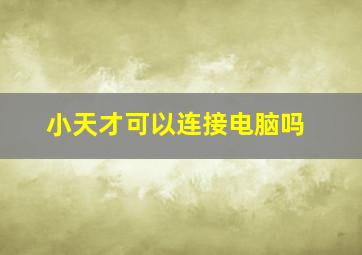 小天才可以连接电脑吗