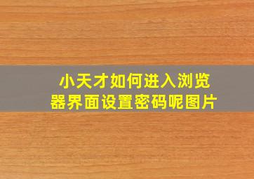 小天才如何进入浏览器界面设置密码呢图片