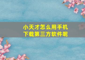 小天才怎么用手机下载第三方软件呢