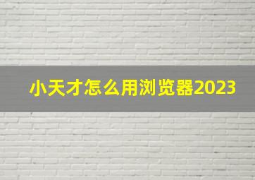 小天才怎么用浏览器2023