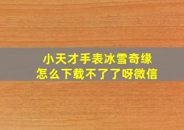 小天才手表冰雪奇缘怎么下载不了了呀微信