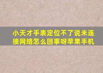 小天才手表定位不了说未连接网络怎么回事呀苹果手机