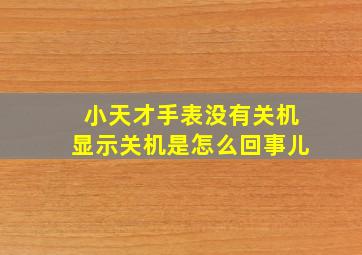 小天才手表没有关机显示关机是怎么回事儿