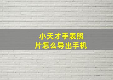 小天才手表照片怎么导出手机