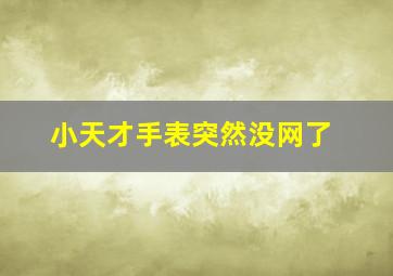 小天才手表突然没网了