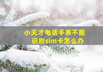 小天才电话手表不能识别sim卡怎么办