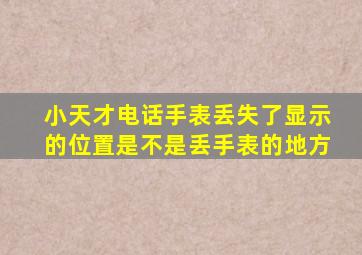 小天才电话手表丢失了显示的位置是不是丢手表的地方