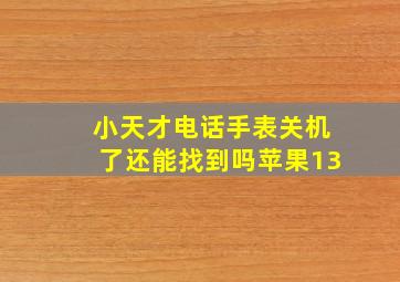 小天才电话手表关机了还能找到吗苹果13